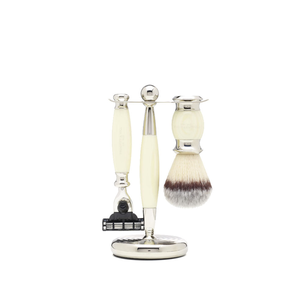 Black Shaving Razor & Brush Set | Edwardian Collection & Truefitt & Hill